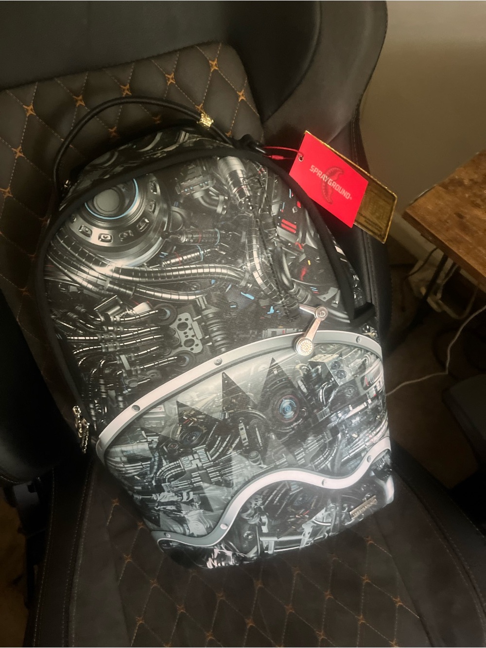 Sprayground Black Mechanical Graphic Backpack - Men